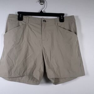 Patagonia Women's Quandary Hiking Shorts Size 12 Beige Khaki Outdoors 5"